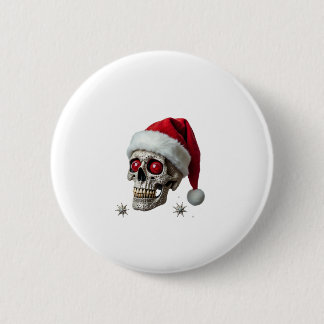 Badge Rond 5 Cm Sugar Skull with Santa Hat Tee Christmas Pajama Xm