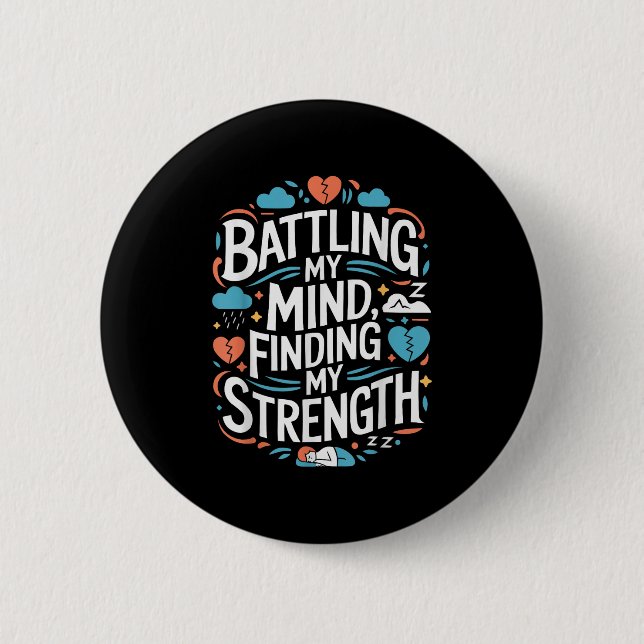 Badge Rond 5 Cm Suicide Awareness Depression Anxiety Mental Health (Devant)