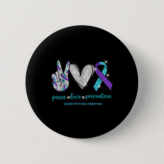 Badge Rond 5 Cm Suicide Awareness Peace Love Prevention 1  (Devant)