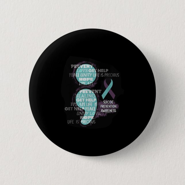 Badge Rond 5 Cm Suicide Awareness Shirt Suicide Prevention Semicol (Devant)