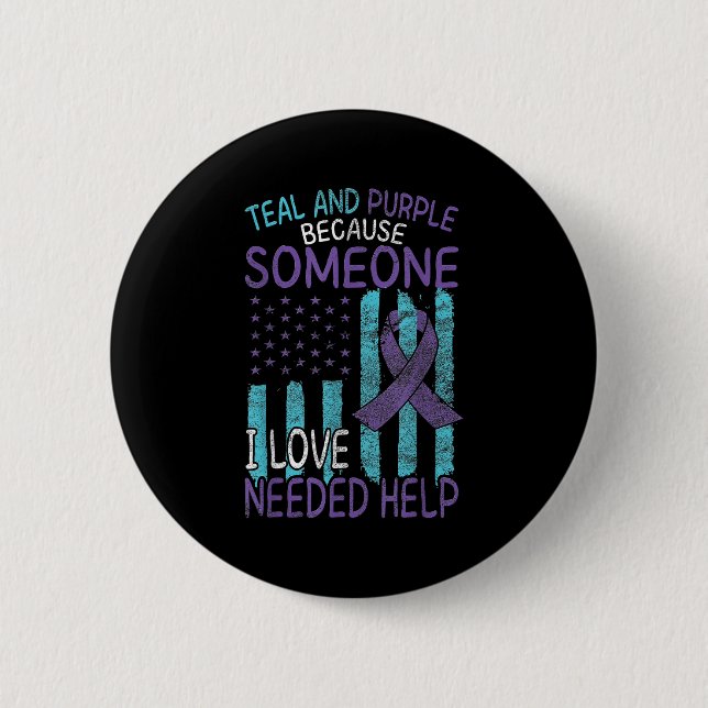 Badge Rond 5 Cm Suicide Awareness Suicide Prevention Suprt Survivo (Devant)