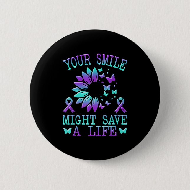 Badge Rond 5 Cm Suicide Awareness Suicide Prevention Suprt Survivo (Devant)