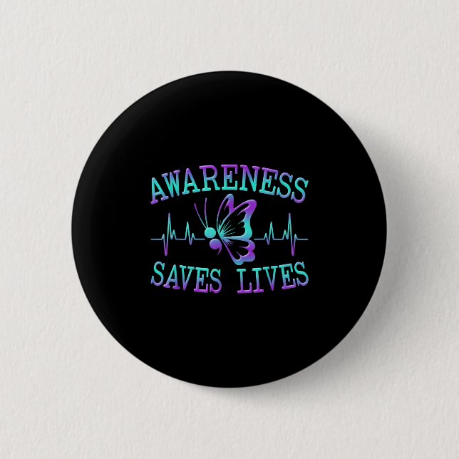 Badge Rond 5 Cm Suicide Awareness Suicide Prevention Suprt Survivo (Devant)