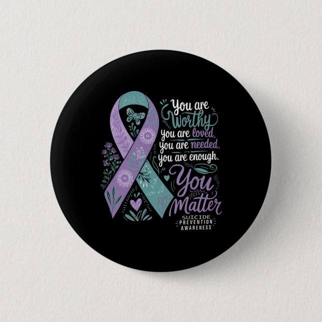 Badge Rond 5 Cm Suicide Prevention Awareness Sitive Suprt You  (Devant)