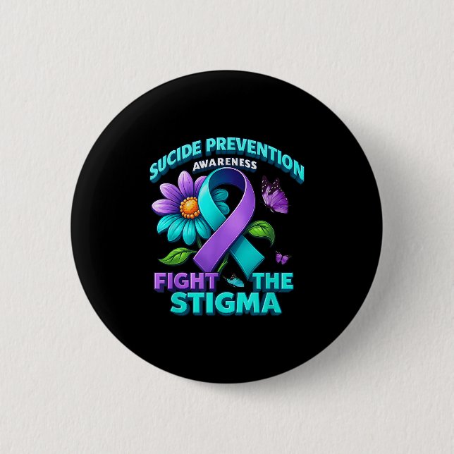 Badge Rond 5 Cm Suicide Prevention Suprt Fight Stigma Suicide Awar (Devant)