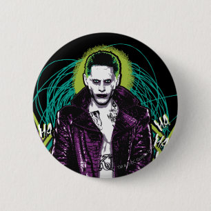 Badge Rond 5 Cm Suicide Squad   Joker Retro Rock Graphic