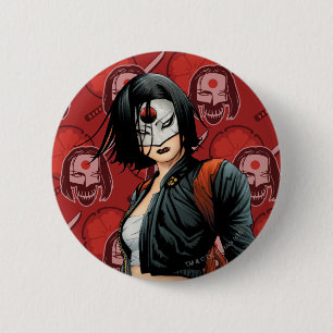 Badge Rond 5 Cm Suicide Squad Katana Comic Book Art