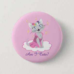 Badge Rond 5 Cm Suis-Je Mignonne ?