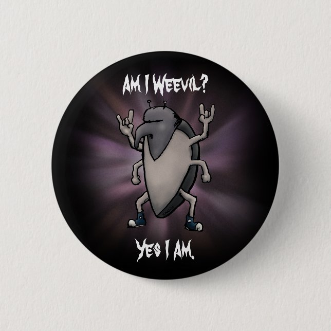 Badge Rond 5 Cm Suis-je Webad Heavy Metal Cartoon (Devant)