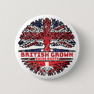 Badge Rond 5 Cm Suisse Royaume-Uni Royaume-Uni British Tree