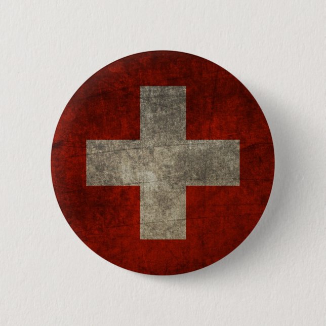 Badge Rond 5 Cm Suisses et fiers (Devant)