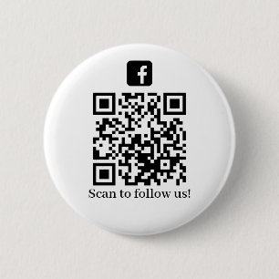 Badge Rond 5 Cm Suivez-nous Code QR professionnel
