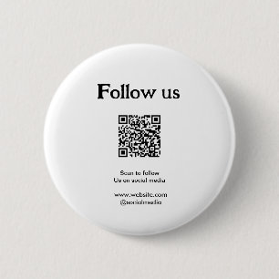 Badge Rond 5 Cm Suivez-nous sur les réseaux sociaux, scannez le co