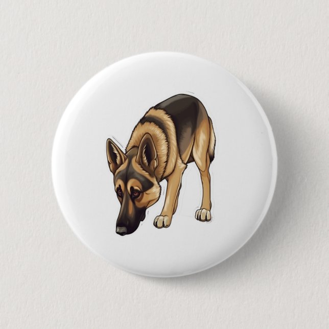 Badge Rond 5 Cm Suivi berger allemand (Devant)