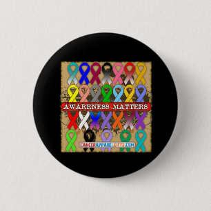 Badge Rond 5 Cm Sujets de conscience de Cancer - rubans de