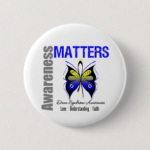 Badge Rond 5 Cm Sujets de conscience de syndrome de Down
