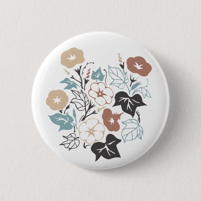 Badge Rond 5 Cm Summer Morning Glory Garden (Devant)