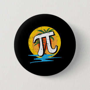Badge Rond 5 Cm Summer Pi Day Retro Beach Math