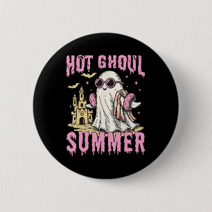 Badge Rond 5 Cm Summerween Hot Ghoul Été drôle jolie piscine fantô