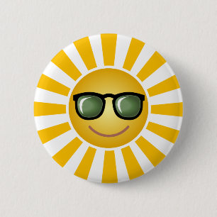 Badge Rond 5 Cm Sun heureux