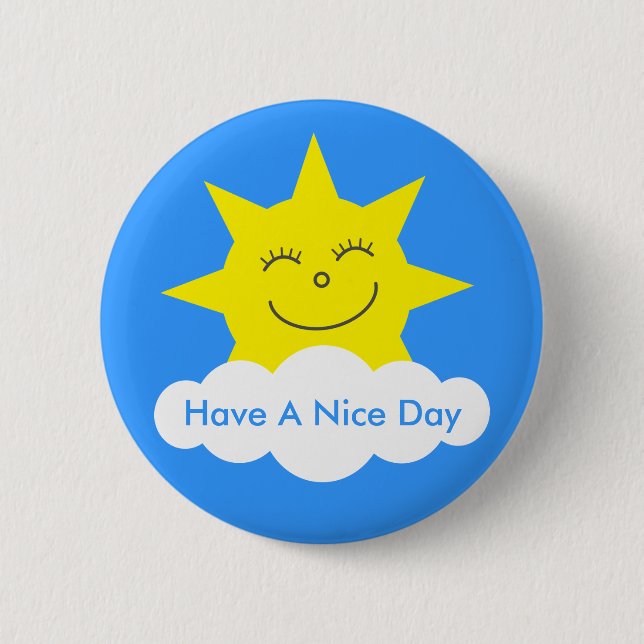 Badge Rond 5 Cm Sun heureux mignon ont un beau jour (Devant)