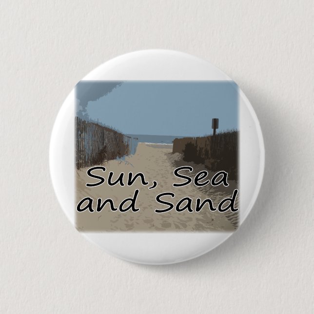 Badge Rond 5 Cm Sun, mer et sable (Devant)
