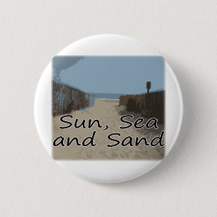 Badge Rond 5 Cm Sun, mer et sable
