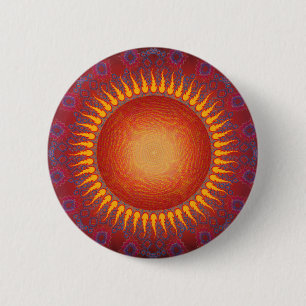 Badge Rond 5 Cm Sun psychédélique : Conception en spirale de