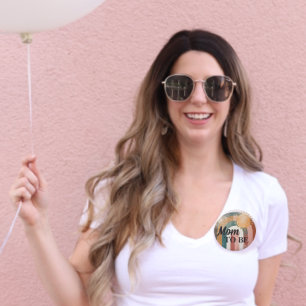 Badge Rond 5 Cm Sun Rainbow Baby shower Maman