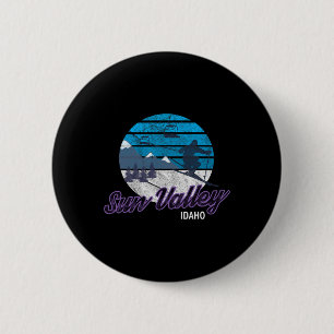Badge Rond 5 Cm Sun Valley Idaho Usa Station de ski Snowboard