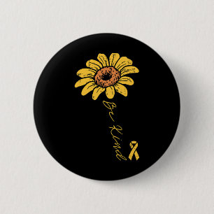 Badge Rond 5 Cm Sunflower Be Kind Children Cancer Ribbon Awards