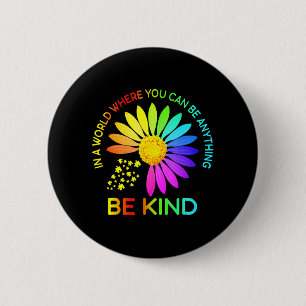 Badge Rond 5 Cm Sunflower Be Kind Puzzle Support Sensibilisation s