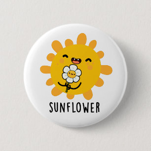 Badge Rond 5 Cm Sunflower Drôle Soleil Et Fleur Pun