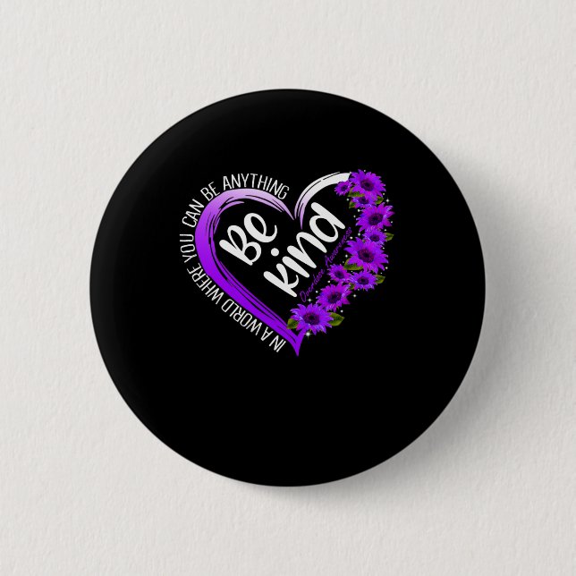 Badge Rond 5 Cm Sunflower Heart Be Genre Purple Overdose Sensibili (Devant)