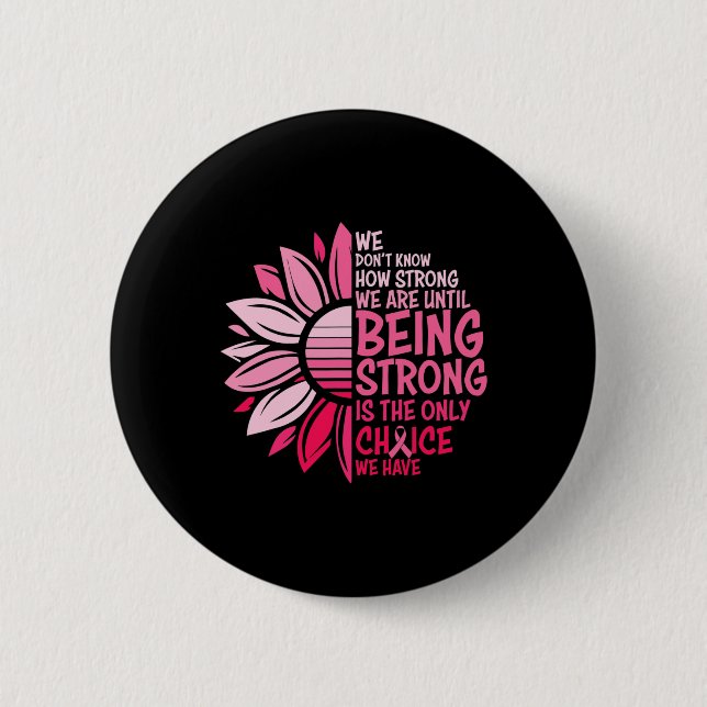 Badge Rond 5 Cm Sunflower rose Cancer du sein Sensibilisation Femm (Devant)