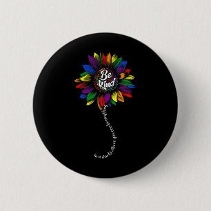 Badge Rond 5 Cm Sunflower Sensibilisation sur l'autisme Be Kind Pu