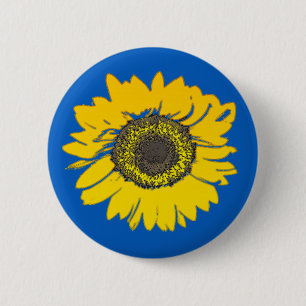 Badge Rond 5 Cm Sunflower Ukraine