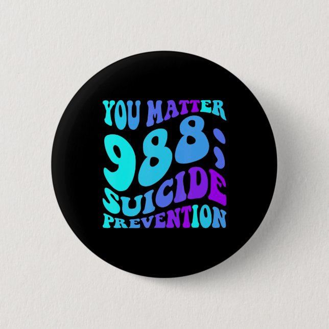 Badge Rond 5 Cm Sunflower You 988 Suicide Prevention Awaren  (Devant)