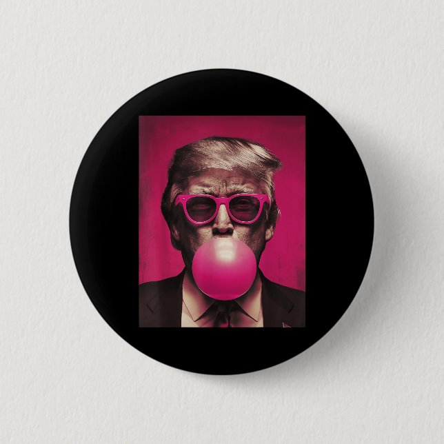 Badge Rond 5 Cm Sungels roses Trump Bubble Gum (Devant)