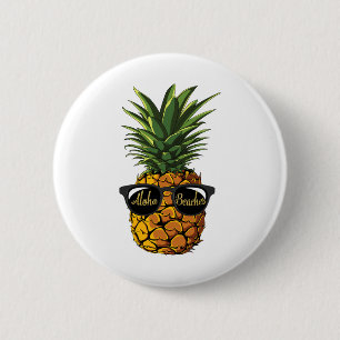 Badge Rond 5 Cm Sungles à ananas T Shirt Aloha Plages Hawaiian H