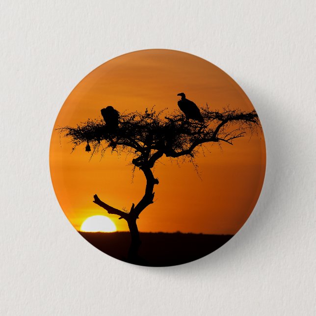 Badge Rond 5 Cm Sunrise at the Masai Mara, Kenya (Devant)