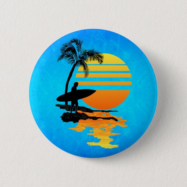 Badge Rond 5 Cm Sunrise du surf (Devant)