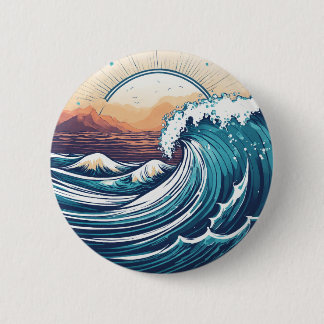Badge Rond 5 Cm Sunrise Seashore : Collections de patchs côtiers