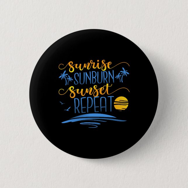 Badge Rond 5 Cm Sunrise Sunburn Sunset Répétition (Devant)