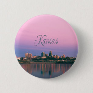 Badge Rond 5 Cm Sunset de la ligne Sky de Kansas City