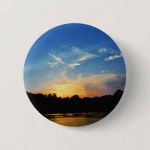 Badge Rond 5 Cm Sunset Mountain Lake