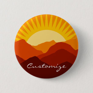Badge Rond 5 Cm Sunset Thunder_Cove des montagnes du désert