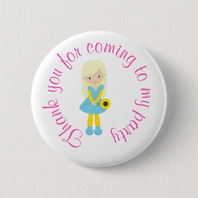 Badge Rond 5 Cm Sunshine et Lemonade "Merci pour venir" (Devant)