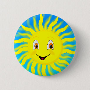 Badge Rond 5 Cm Sunshine Happy Face