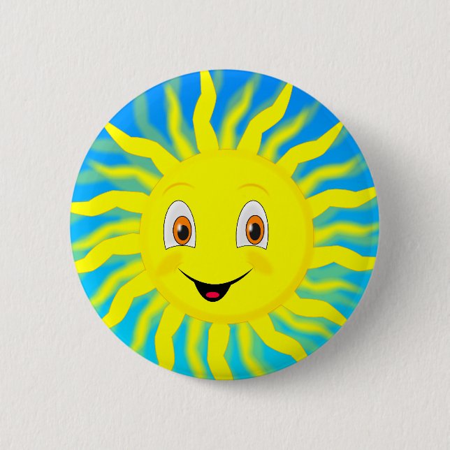 Badge Rond 5 Cm Sunshine Happy Face (Devant)